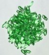 100 3x11mm Transparent Light Green Dagger Beads